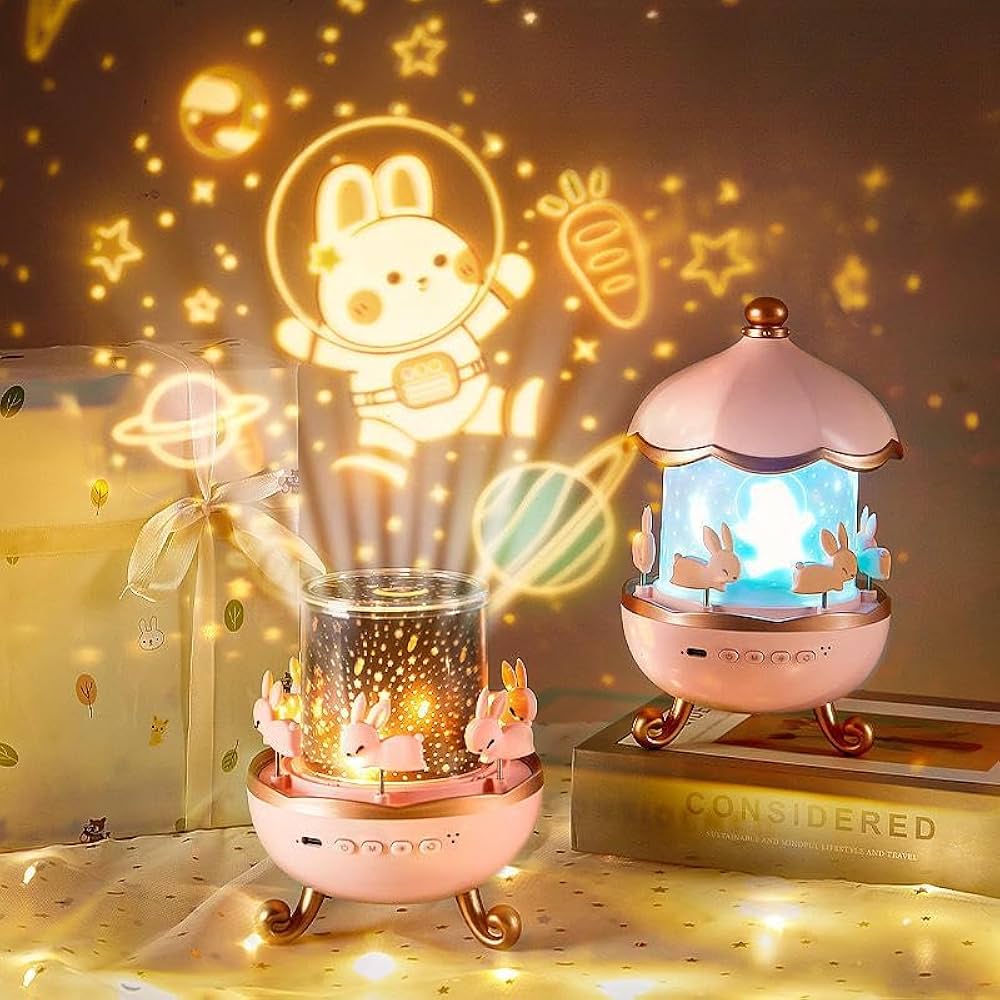 Bunny Carousel Night Lamp for Kids