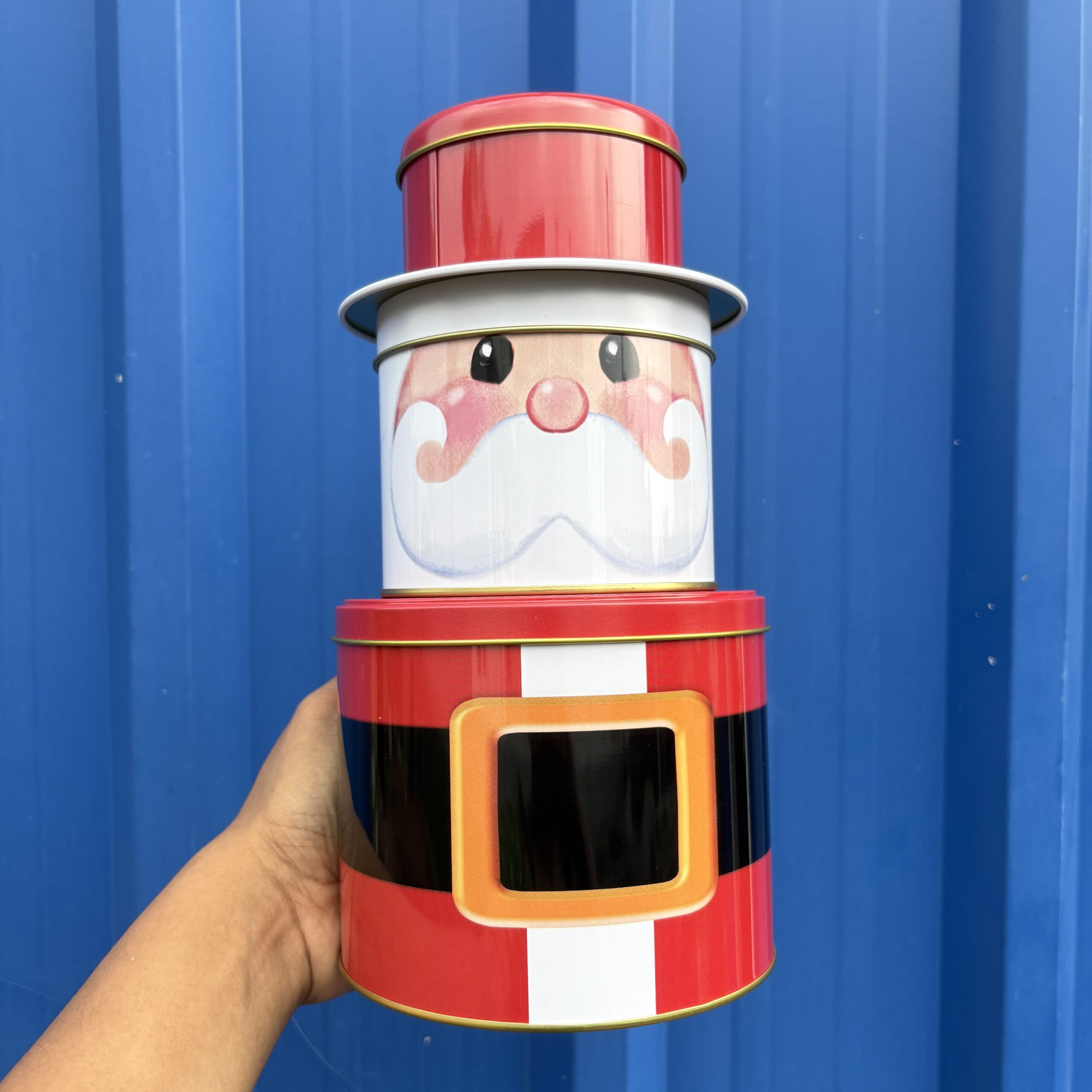 Cute Santa and snowman 3 in 1 Tins