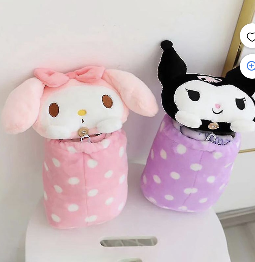 Kuromi and Cinnamon roll blanket plus pillow (small blanket)