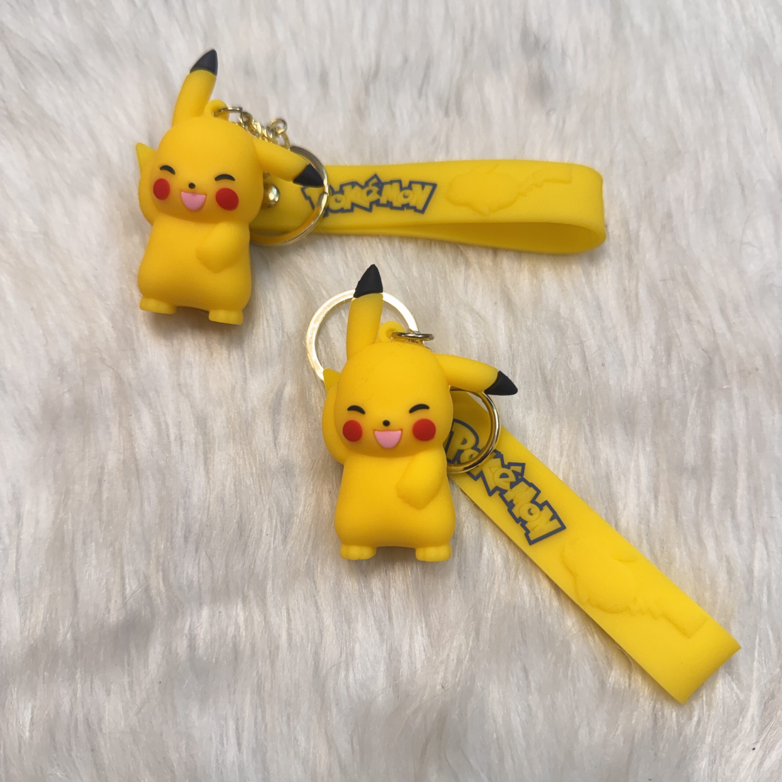 Shy pikachu keychain