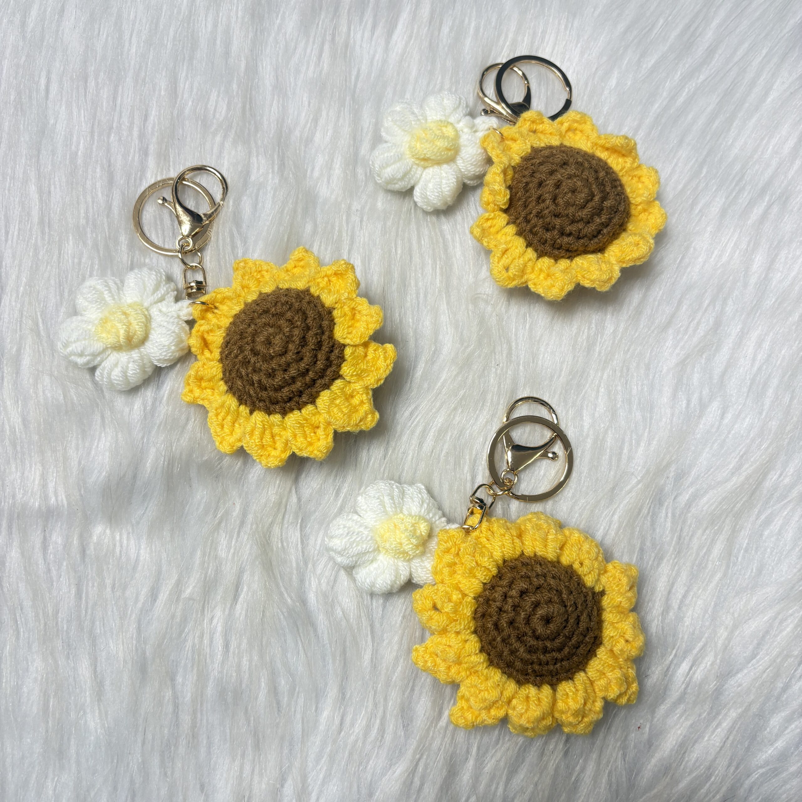 Sunflower crochet keychains